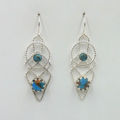 Click to view detail for DKC-2083 Earrings Circle, Square, Spearhead TQ $96
